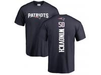 Men #50 Chase Winovich Navy Blue Football Backer New England Patriots T-Shirt