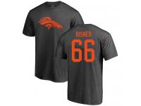 Men #66 Dalton Risner Ash Football One Color Denver Broncos T-Shirt