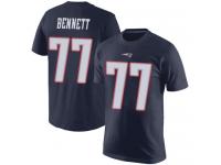 Men #77 Michael Bennett Navy Blue Football Rush Pride Name & Number New England Patriots T-Shirt