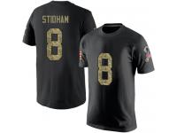 Men #8 Jarrett Stidham Black Camo Football Salute to Service New England Patriots T-Shirt