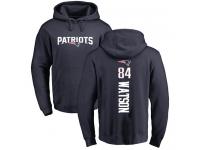 Men #84 Benjamin Watson Navy Blue Football Backer New England Patriots Pullover Hoodie