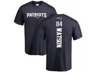 Men #84 Benjamin Watson Navy Blue Football Backer New England Patriots T-Shirt