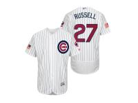 Men Chicago Cubs #27 Addison Russell White Stars & Stripes 2016 Independence Day Flex Base Jersey