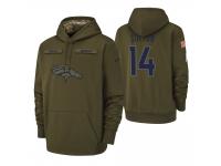 Men Denver Broncos #14 Courtland Sutton Olive 2018 Salute to Service Pullover Hoodie