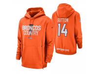 Men Denver Broncos #14 Courtland Sutton Orange Sideline Local Lockup Pullover Hoodie