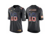 Men Denver Broncos #18 Peyton Manning Anthracite Salute to Service USA Flag Fashion Jersey