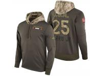 Men Denver Broncos #25 Chris Harris Jr Olive 2017 Salute to Service Hoodie