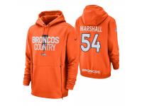 Men Denver Broncos #54 Brandon Marshall Orange Sideline Local Lockup Pullover Hoodie