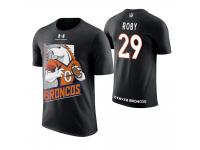 Men Denver Broncos Bradley Roby #29 Black Cartoon And Comic Artistic Painting T-Shirt
