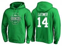 Men Denver Broncos Cody Latimer #14 Kelly Green St. Patrick Day Emerald Isle Pullover Hoodie