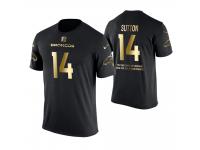 Men Denver Broncos Courtland Sutton #14 Metall Dark Golden Special Limited Edition With Message T-Shirt