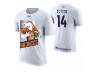 Men Denver Broncos Courtland Sutton #14 White Cartoon And Comic Artistic Painting T-Shirt