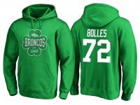 Men Denver Broncos Garett Bolles #72 Kelly Green St. Patrick Day Emerald Isle Pullover Hoodie