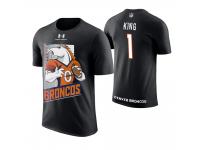 Men Denver Broncos Marquette King #1 Black Cartoon And Comic Artistic Painting T-Shirt