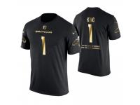 Men Denver Broncos Marquette King #1 Metall Dark Golden Special Limited Edition With Message T-Shirt