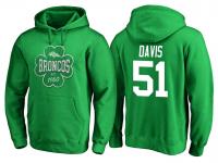 Men Denver Broncos Todd Davis #51 Kelly Green St. Patrick Day Emerald Isle Pullover Hoodie