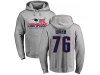 Men Isaiah Wynn Heather Gray Nike NFL New England Patriots Pullover Hoodie 2017 AFC Champions #76