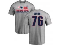 Men Isaiah Wynn Heather Gray Nike NFL New England Patriots T-Shirt 2017 AFC Champions V-Neck #76