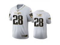 Men James White Patriots White 100th Season Golden Edition Jersey