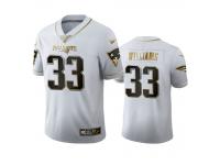 Men Joejuan Williams Patriots White 100th Season Golden Edition Jersey