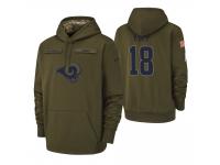 Men Los Angeles Rams #18 Cooper Kupp Olive 2018 Salute to Service Pullover Hoodie