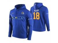 Men Los Angeles Rams #18 Cooper Kupp Royal Circuit Wordmark Pullover Hoodie