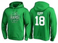 Men Los Angeles Rams Cooper Kupp #18 Kelly Green St. Patrick Day Emerald Isle Pullover Hoodie