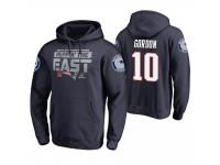 Men New England Patriots #10 Josh Gordon Navy 2018 AFC East Division Champions Pullover Hoodie