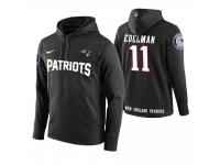 Men New England Patriots #11 Julian Edelman Black Circuit Wordmark Pullover Hoodie
