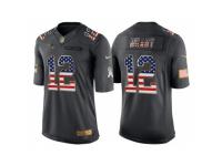 Men New England Patriots #12 Tom Brady Anthracite Salute to Service USA Flag Fashion Jersey