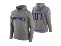 Men New England Patriots #87 Ben Coates Gray Circuit Wordmark Pullover Hoodie