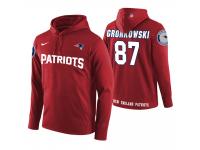 Men New England Patriots #87 Rob Gronkowski Red Circuit Wordmark Pullover Hoodie
