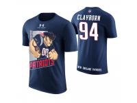 Men New England Patriots Adrian Clayborn #94 Navy Cartoon And Comic Artistic Painting T-Shirt