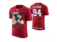 Men New England Patriots Adrian Clayborn #94 Red Cartoon And Comic Artistic Painting T-Shirt