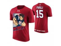 Men New England Patriots Babe Parilli #15 Red Cartoon And Comic Artistic Painting Retired Player T-Shirt