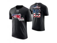 Men New England Patriots Babe Parilli #15 Stars and Stripes 2018 Independence Day American Flag Retired Player T-Shirt