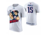 Men New England Patriots Babe Parilli #15 White Cartoon And Comic Artistic Painting Retired Player T-Shirt