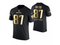 Men New England Patriots Ben Coates #87 Metall Dark Golden Special Limited Edition Retired Player With Message T-Shirt