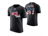 Men New England Patriots Ben Coates #87 Stars and Stripes 2018 Independence Day American Flag Retired Player T-Shirt