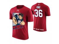 Men New England Patriots Brandon King #36 Red Cartoon And Comic Artistic Painting T-Shirt