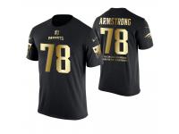 Men New England Patriots Bruce Armstrong #78 Metall Dark Golden Special Limited Edition Retired Player With Message T-Shirt