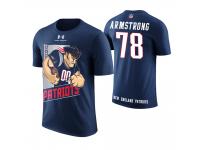 Men New England Patriots Bruce Armstrong #78 Navy Cartoon And Comic Artistic Painting Retired Player T-Shirt