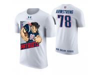 Men New England Patriots Bruce Armstrong #78 White Cartoon And Comic Artistic Painting Retired Player T-Shirt