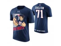 Men New England Patriots Danny Shelton #71 Navy Cartoon And Comic Artistic Painting T-Shirt