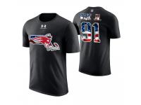 Men New England Patriots Deatrich Wise Jr. #91 Stars and Stripes 2018 Independence Day American Flag T-Shirt