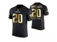 Men New England Patriots Gino Cappelletti #20 Metall Dark Golden Special Limited Edition Retired Player With Message T-Shirt