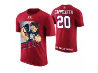 Men New England Patriots Gino Cappelletti #20 Red Cartoon And Comic Artistic Painting Retired Player T-Shirt