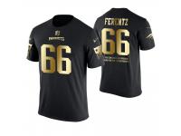 Men New England Patriots James Ferentz #66 Metall Dark Golden Special Limited Edition With Message T-Shirt