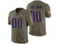 Men New England Patriots Olive 2017 Salute To Service Custom Jersey