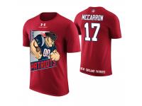 Men New England Patriots Riley McCarron #17 Red Cartoon And Comic Artistic Painting T-Shirt